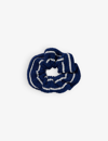 Hunza G Ruched Stretch-woven Scrunchie In Navy/white