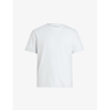 Allsaints Mens Optic White Curtis Crewneck Cotton T-shirt
