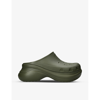 Balenciaga Khaki Crocs Edition Mules In Khaki