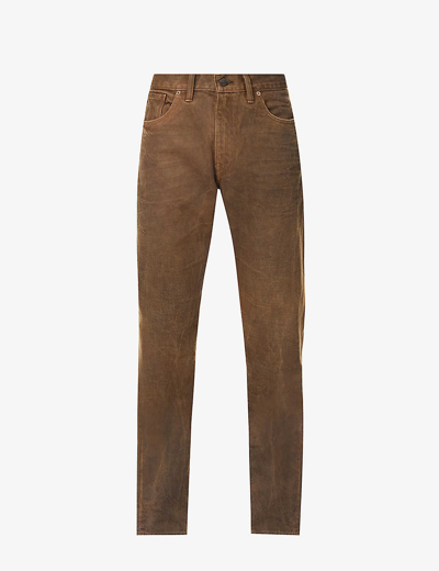 Rrl Jeans In Distressed Brown Wash