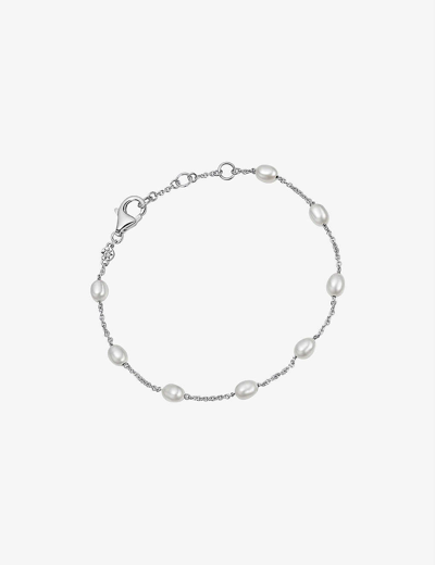 Astley Clarke Womens 925 Sterling Silver Biography Sterling Silver And Pearl Bracelet