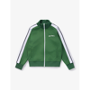 Palm Angels Logo-print Zip-up Track Jacket In Green White