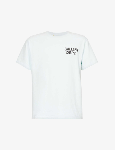 Gallery Dept. Gallery Dept Mens Baby Blue Souvenir Logo-print Cotton-jersey T-shirt In Light Blue