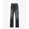 Amiri Double Waistband Wide-leg Denim Jeans In Aged Black