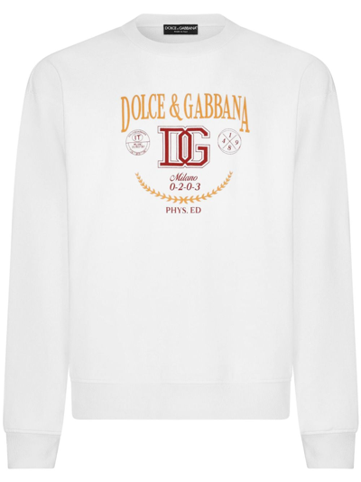 Dolce & Gabbana Dg Logo-print Sweatshirt In White