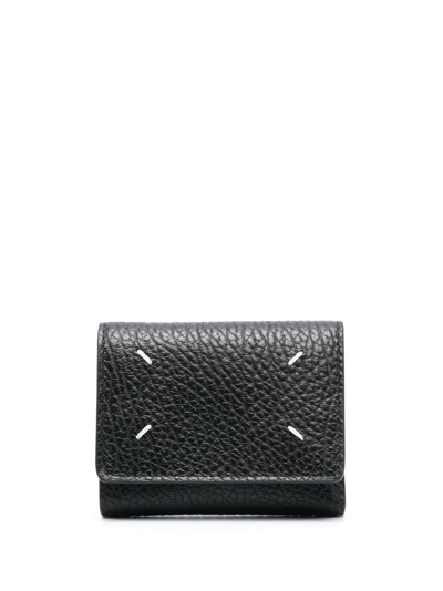 Maison Margiela Four-stitch Logo Folded Wallet In Black
