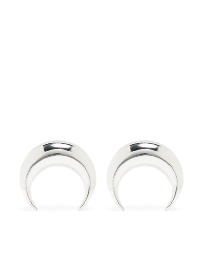 Marine Serre Moon Earrings In Silver