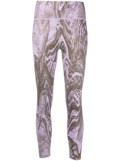 Adidas By Stella Mccartney Active Leggings Multicolor In Purple Olive