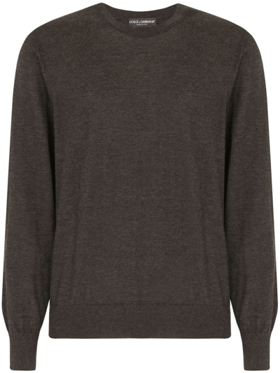 Dolce & Gabbana Cashmere Crew-neck Jumper In Grey