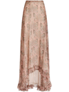 ETRO 棕树印花真丝超长半身裙