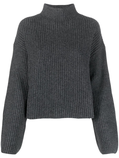 Loulou Studio Faro High Neck Cashmere Sweater In Gray