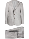 Eleventy Single-breasted Wool-blend Suit In Grey