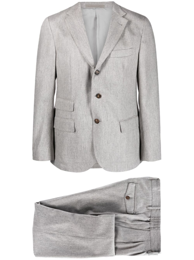 Eleventy Single-breasted Wool-blend Suit In Med Grey