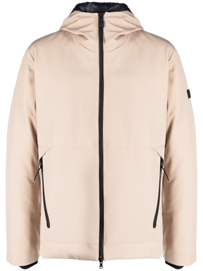 Peuterey Logo-patch Hooded Jacket In Beige