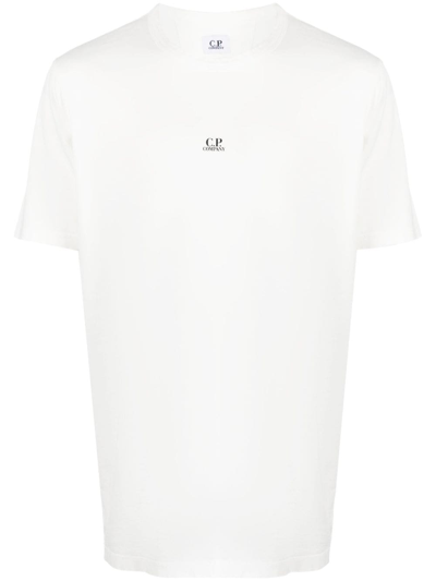 C.p. Company Logo-print Cotton T-shirt In White