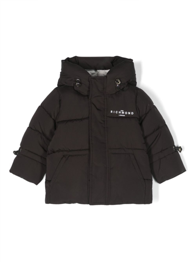 John Richmond Junior Babies' Padded Hooded Jacket In Black