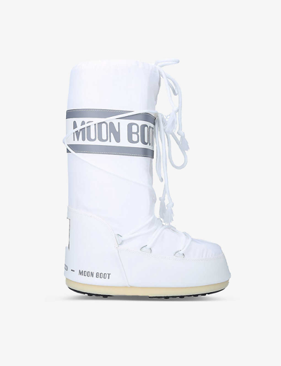 Moon Boot Womens White Icon Junior Branded Nylon Snow Boots