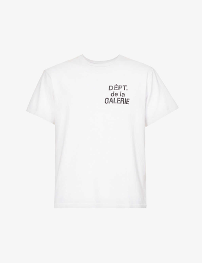 Gallery Dept. Gallery Dept Mens White French Branded-print Cotton-jersey T-shirt