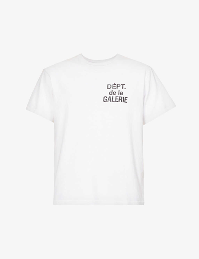 Gallery Dept. Mens White French Branded-print Cotton-jersey T-shirt Xl
