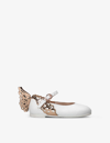 Sophia Webster Leather Evangeline Flats In White/oth