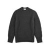 Alexander Mcqueen Jacquard-trimmed Wool Sweater In Dark Grey