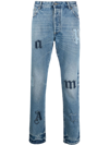 PALM ANGELS LOGO-PATCH STRAIGHT JEANS