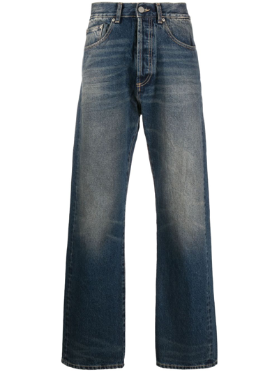 Palm Angels Mid-rise Straight Jeans In Blue