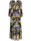 Camilla Graphic-print Silk Maxi Dress In Black