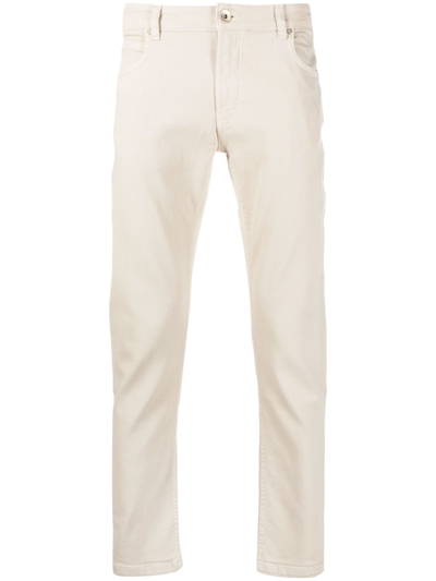 Eleventy Low-rise Slim-cut Jeans In Neutrals