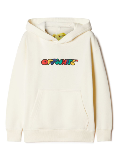 Off-white Kids' Arrows Cotton Hoodie In Multicoloured