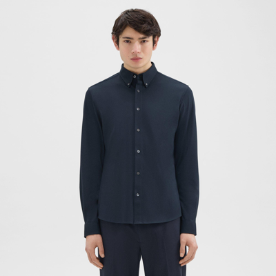 Theory Alfred Shirt In Structured Piquã© In Baltic