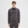 Theory River Stretch Neoteric Twill Trucker Jacket In Dark Grey