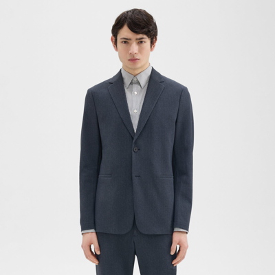 Theory Clinton Blazer In Herringbone Precision Ponte In Baltic Melange