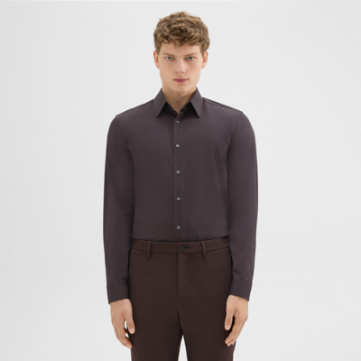 Theory Sylvain Shirt In Structure Knit In Mink