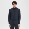 Theory Hugh Shirt In Stretch Wool In Navy