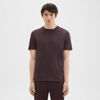 Theory Essential Tee In Cosmos Slub Cotton In Malbec