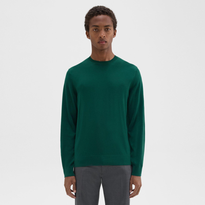 Theory Crewneck Sweater In Regal Wool In Foliage