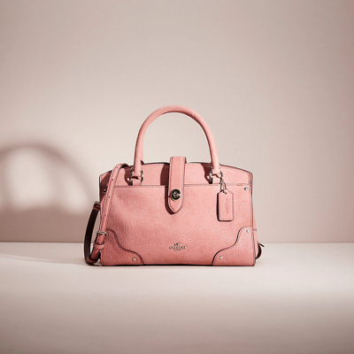 Coach Restored Mercer Satchel 24 In Glitter In Silver/glitter Rose