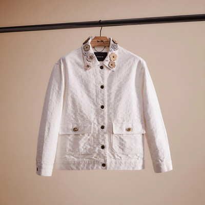 Coach Upcrafted Signature Denim Jacket In White