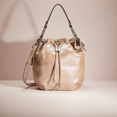 Coach Restored Madison Marielle Drawstring Shoulder Bag In Silver/shimmer