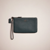 Coach Restored Small Wristlet In Pewter/forest