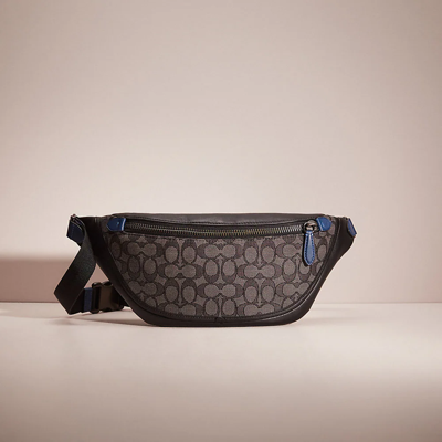 Coach Restored League Belt Bag In Signature Jacquard In Black