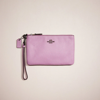 Coach Restored Small Wristlet In Pewter/ice Purple