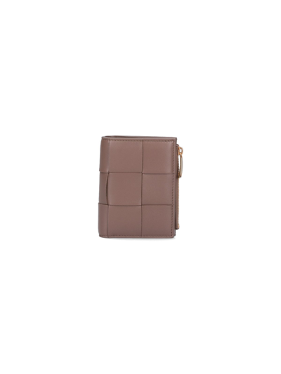 Bottega Veneta Small Wallet "cassette Bi-fold" In Taupe