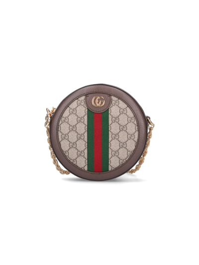 Gucci "ophidia" Crossbody Bag In Brown