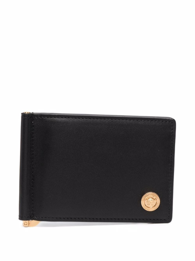 Versace Logo Wallet In Black
