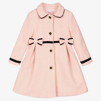 Patachou Kids' Girls Pink & Black Bouclé Coat