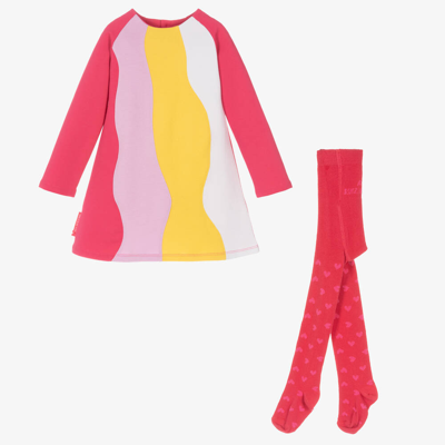 Agatha Ruiz De La Prada Kids'  Girls Pink & Yellow Stripe Cotton Dress Set