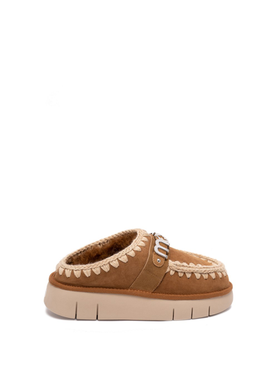 Mou `bounce Clog Metal Logo` In Brown