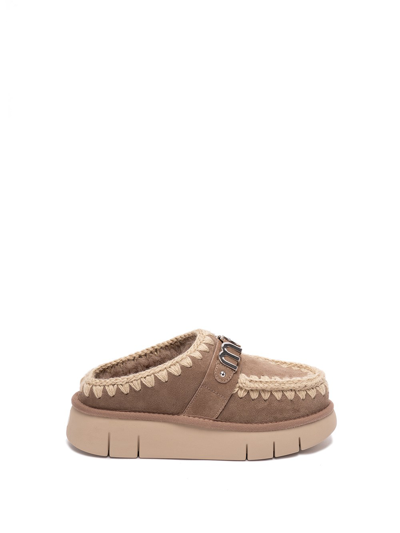 Mou `bounce Clog Metal Logo` In Gray